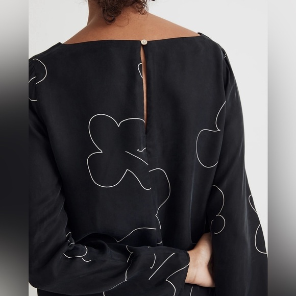 Madewell Black and White Floral Mini Dress - Picture 5 of 13